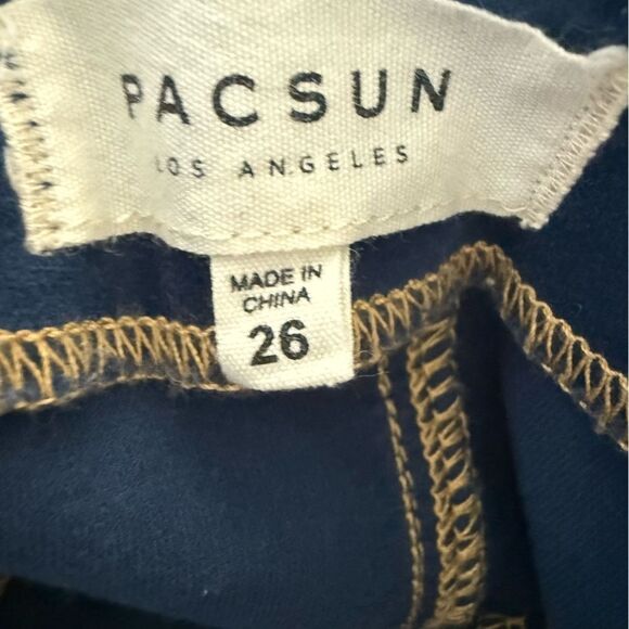 PacSun Blue Suede Pencil Mini Skirt Size 26 Cotton Blend Preowned EUC - Picture 3 of 7